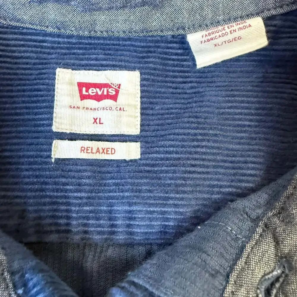 Levi’s Jackson Worker Corduroy Overshirt Navy Blue XL - Picture 4 of 8